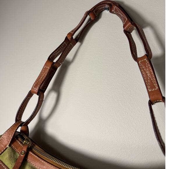 Vintage Kate Spade Green Suede Leather Shoulder Bag - Picture 3 of 12